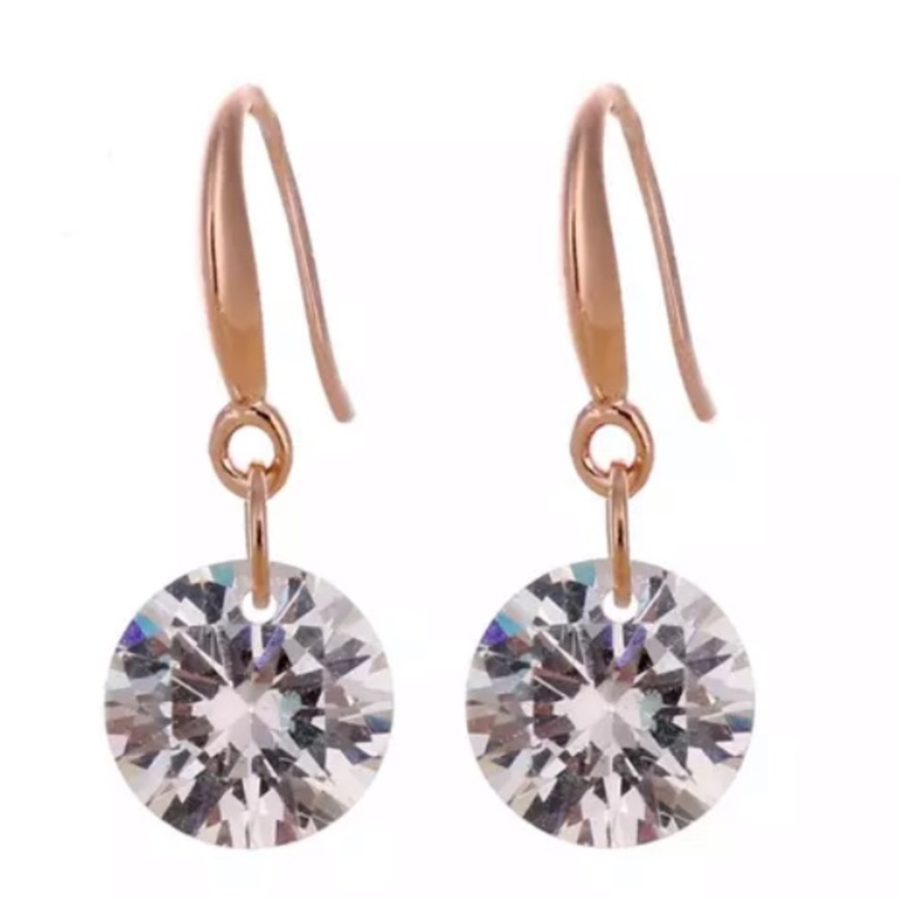 NEW!๐๐GOLDEN DROP CZ EARRINGS!๐๐GORGEOUS LOOK! - Picture 1 of 2